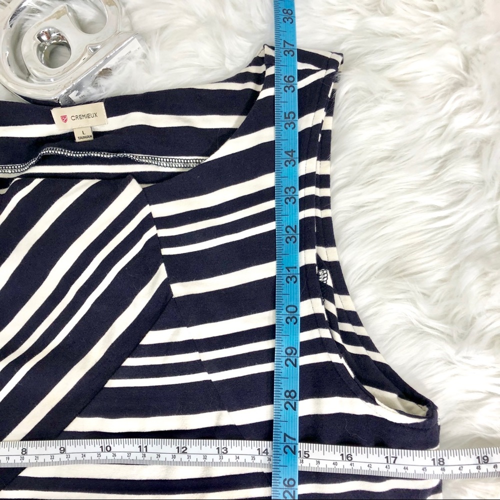Cremieux dark blue and white striped sheath dress - Picture 8 of 8